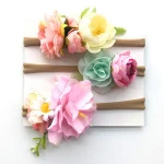 Fancy Headwear 3Pcs A Set Photography Props Baby Girl Fabric Artificial Flower Headband