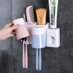 Fashion Home Automatic Toothpaste Dispenser Toothbrush Holder Bathroom products Wall Mount Rack Bath set Toothpaste Squeezers
