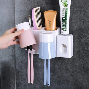 Fashion Home Automatic Toothpaste Dispenser Toothbrush Holder Bathroom products Wall Mount Rack Bath set Toothpaste Squeezers