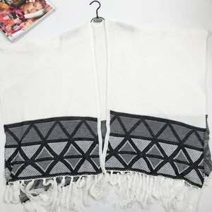 fashion knitted latest design acrylic cape shawl