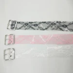 fashion  lace pu transparent  ladies belt for matching dresses and jeans