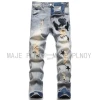 Fashion Streetwear Paint Printed Jeans Men Designer Clothing Hip Hop Pants Slim Fit Elastic ripped jeans Punk Style Amiry Jeans