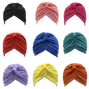 Fashion Turban Hat Chemo Hat Head Cover Hair Wrap Stretchy Turban Head Wrap Band Sleep Hat Women India Cap