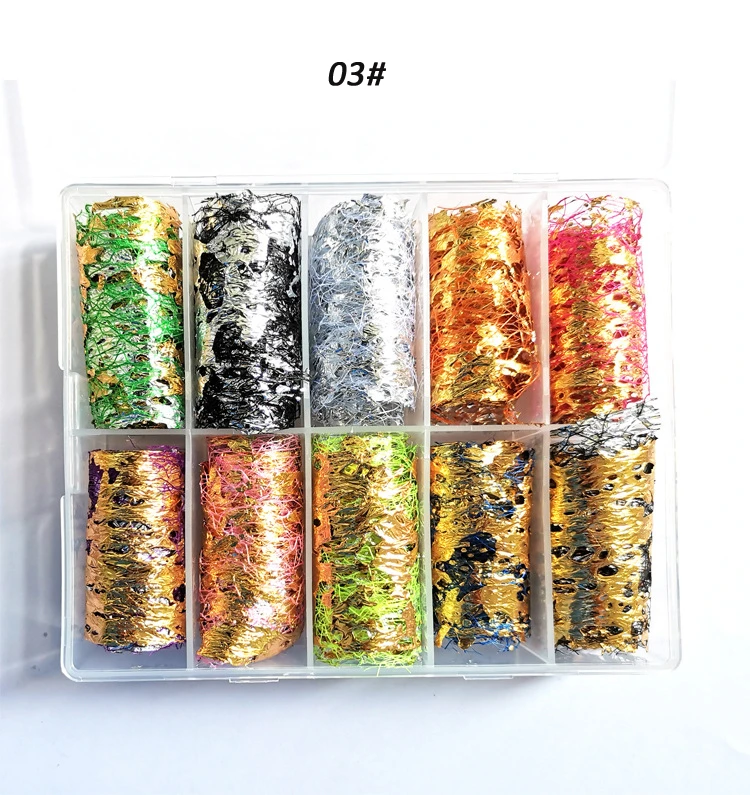 Fast Shipping 3D Net Line Tape Nails Adhesive Silk Foil Nail Art Decorations Polish Decals Shiny Hollow Mesh Nail Sticker