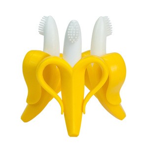 FDA silicone banana teething brush silicone baby teether