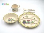 FDA/LFGB New Baby Products Bamboo Disposable Plates set Kids dinner set