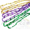 Festive party celebration supplies 6*8mm oval mardi gras throw beaded necklace party supplies