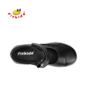 fitkids nice design comfortable uniform high quality girls black school shoes