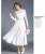 Import Flower Lace Top Long Sleeves Mock Neck White Bridesmaid Ladies Pleated Dress from China