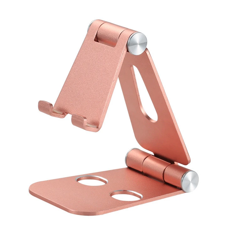 Foldable Aluminum Alloy Desk Mobile Phone Holder, Table Metal Stand 270-Degree Ration Phone Holder Stand