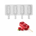 Food grade 4 cavity silicone ice ice cream mold Irregular gem shape pop mold popsicle mold