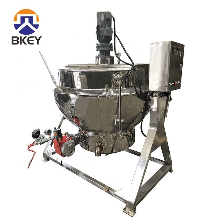 Food Grade Industrial Gas Heating Jacketed Kettle Cooking Pot with Mixer for Other Food Processing Machinery