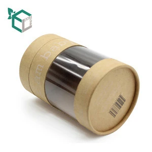 Food grade kraft paper packaging tube with clear PVC window