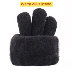 For male new cashmere brushed knitted acrylic gloves jacquard touch screen gloves keep warm winter gloves