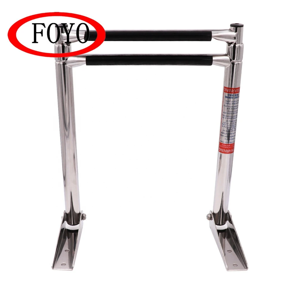 FOYO Hot Sale Boat Accessories Marine 304 Stainless Steel 2 Step Over Platform Telescopic Ladders for and Sailboat and Yacht