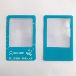 Free sample Custom logo Business card 3X PVC Credit Card Sized magnifier