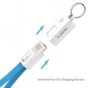 Free Shipping 1 Sample OK 20cm Keychain Fast Charging USB Cable New FLOVEME Data Cable with Micro-USB Cable Android