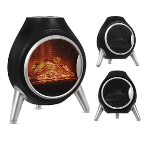 freestanding decor flame oval stove style fire place heater electric fireplace