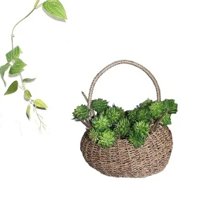 fresh style custom different size and shape hanging wall planter plant pot seagrass rattan woven basket