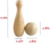Fun Family Game Wooden Bowling Game/Skittle Ball for Adult Kids with 10 Wooden Pins 2 Balls with Carry Bag