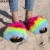Import Furry Faux Designer Slides Wholesale Cheap Fur Slippers Sandals Faux Fur Flat Slippers from China