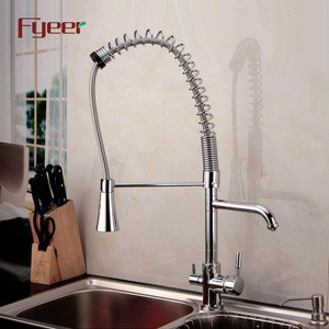 Fyeer Pull Down Spray 3 Way Kitchen Sink Faucet with Pure Water Flow Filter Tap