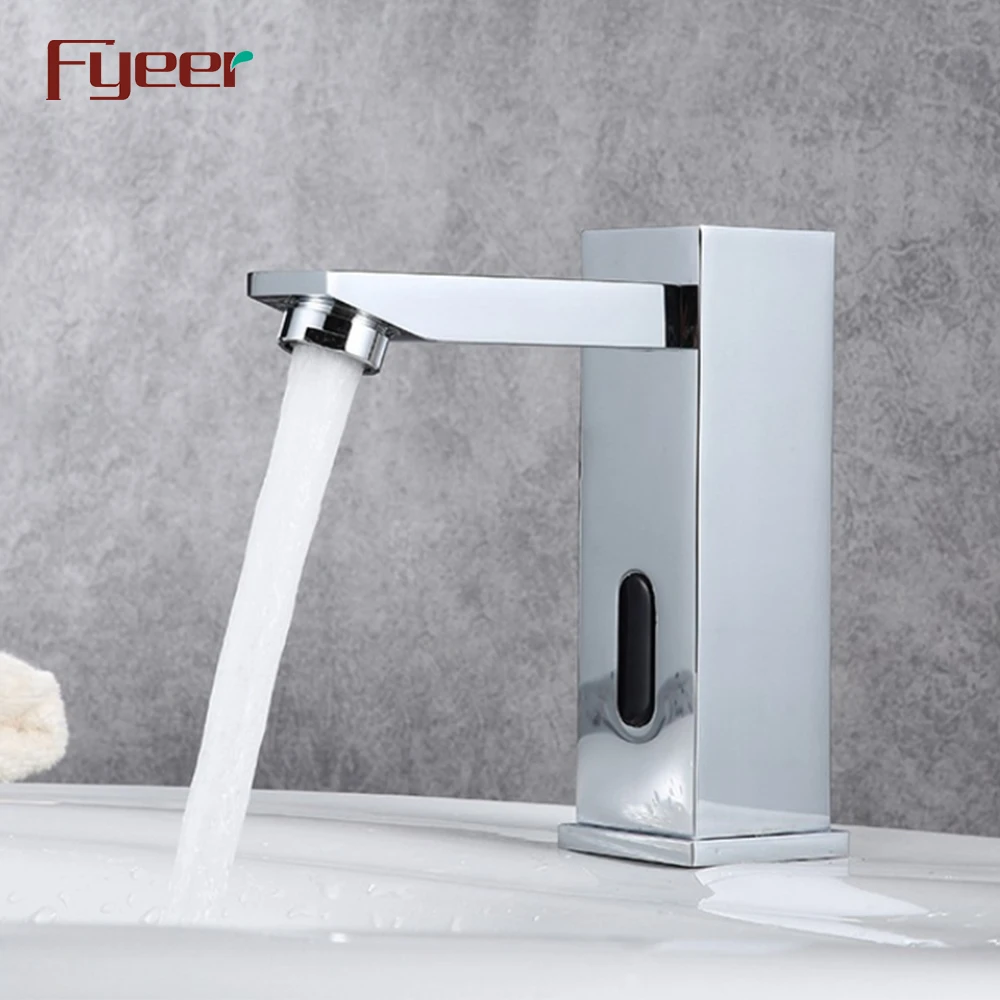 Fyeer Square Body Cold Only Touchless Sensor Automatic Faucet