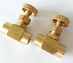 Gauge NV-B-1/4-FXF Brass Needle Valve 1/4" Female NPT X 1/4" Female NPT Connection Size