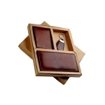 Gift set of mens wallet, travel wallet, key chain