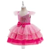 Girls Movie Character Princess Cosplay Pink Dress For Kids Halloween Carnival Party Costumes