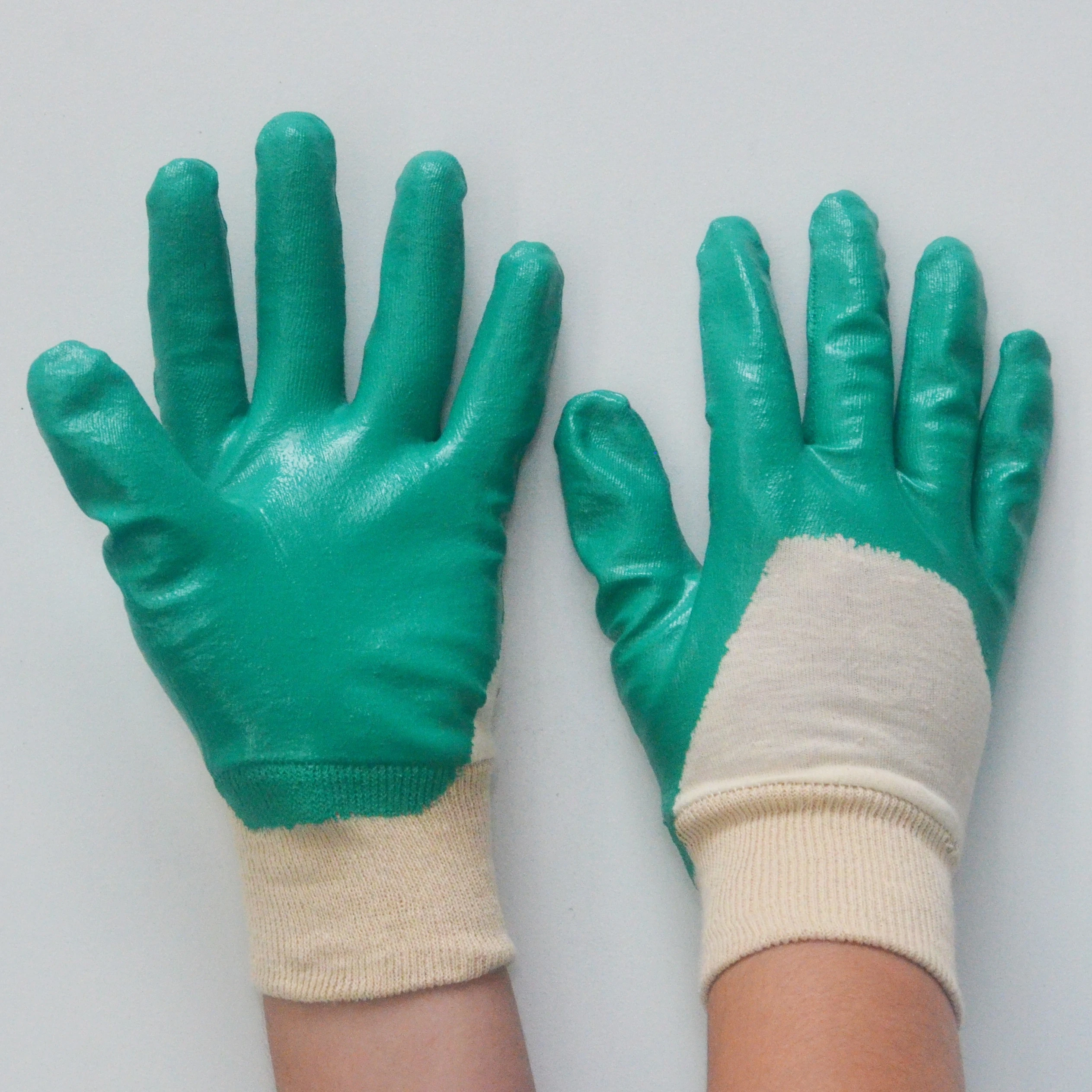 GLOVEMAN Yellow Nitrile Rubber 3/4 Coated interlock knit wrist Gloves