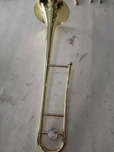 Gold lacquer Bb key Tenor Trombone with yellow brass hand slide (JTB-170)