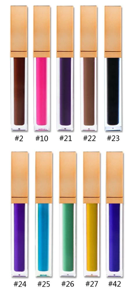 Gold Natural Vegan 10 colors Matte Lipgloss Wholesale Hot selling Custom High Quality Long Lasting Liquid Lipstick