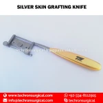 Gold Plated Handle Silver Knife Plastic Surgery Instruments