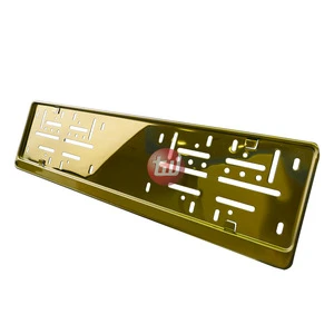Gold Stainless Steel License Plate Frame 520x120 mm, European License Plate Frame