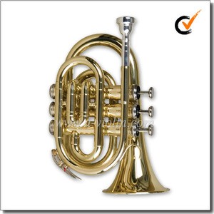 Golden Lacquered Bb Key Pocket Trumpet/Mini Trumpet (HTP8501G)