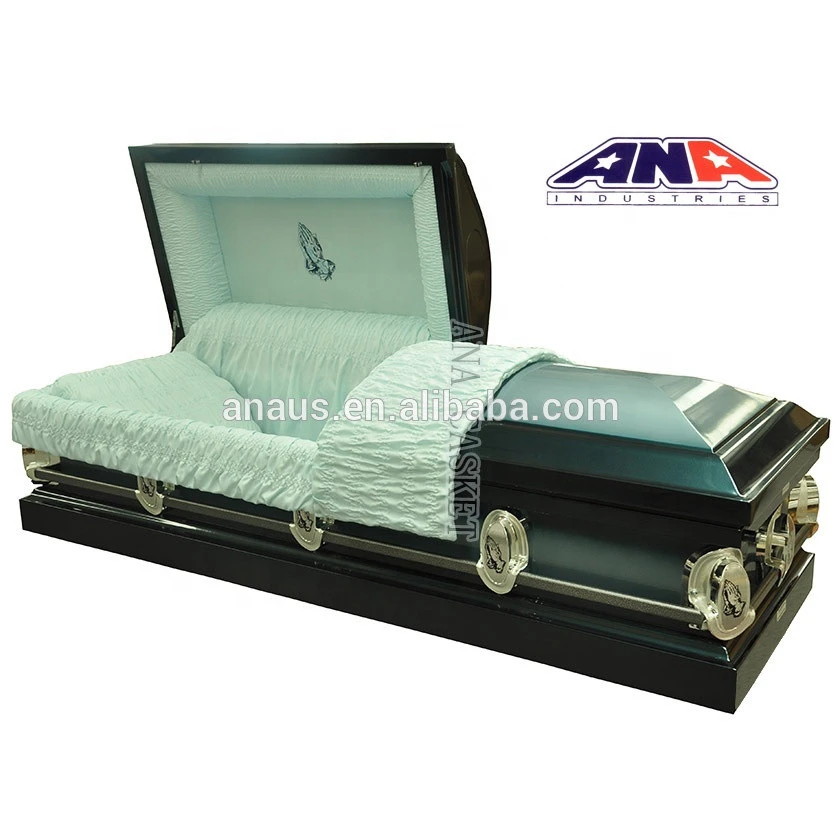 Good Intelligent factory manufacturer ANA funeral supplies praying hands American style 20ga steel metal casket coffin