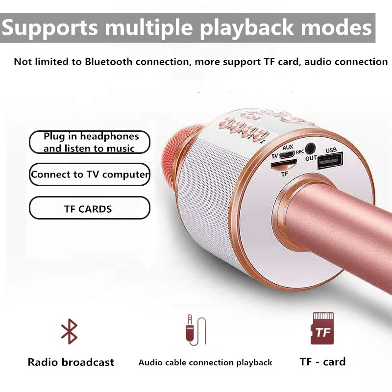 Good Quality Wireless handheld Kids Karaoke Microphone With Speaker Microphone Gift