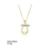 Grace Jewelry Freshwater Pearl White Zircon Lamp Bulb Shape Gold Plated Fine Jewelry 925 Sterling Silver Chain Necklaces