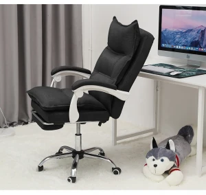 Gray Fabric Ergonomic Swivel executive office Chairs With Footrest