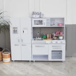 [Great Pamor Kitchen]Best Selling Premium White Wooden Toy Play Kitchen Set Pretend Play Toy Role Play Kitchen Set for Kids