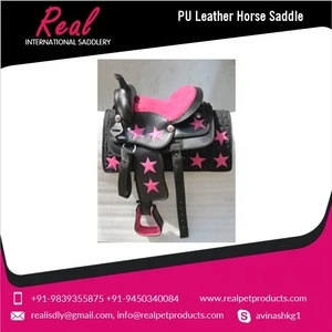 Great Quality Indian PU Leather Western Horse Saddle