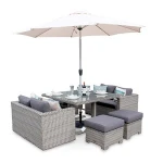 Green all weather rattan french provincial dining room sets