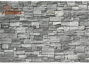 Grey cement natural stones for exterior wall house