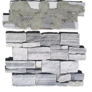 Grey Slate Z Shape Culture Stone Exterior Wall Cladding Panels
