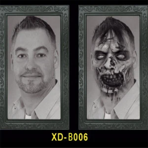 Halloween Lenticular 3D Changing Face Horror Portrait Haunted Spooky Halloween Decorative Painting Frame Props 3D Portrait