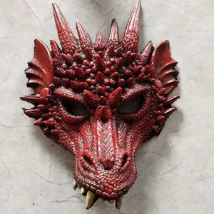 halloween new design 3D PU foam dragon dinosaur mask