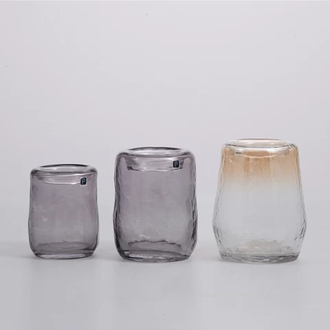 Hand-blown heavy duty transparent glass flower vase for home decoration Chinese manufacture supply