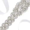 Handmade Flower Design Crystal Beaded Bridal Sash Crystal Rhinestone Belt for Wedding dress