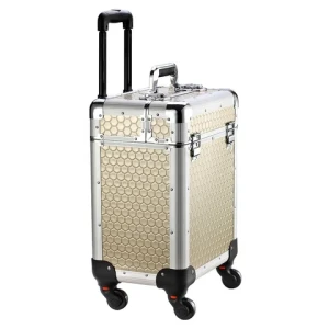 Hard Shockproof and Waterproof Beauty Aluminum Magic Trolley Aluminum Pilot Flight Case with Legs and Wheels